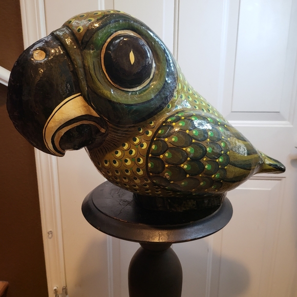 Extra Large Vintage Paper Mache Hand Painted Parrot 22